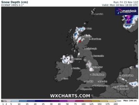 本周英国下雪的确切时间和地点——地图