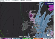 英国气象地图变成紫色，大雪将以5英寸的速度席卷英国